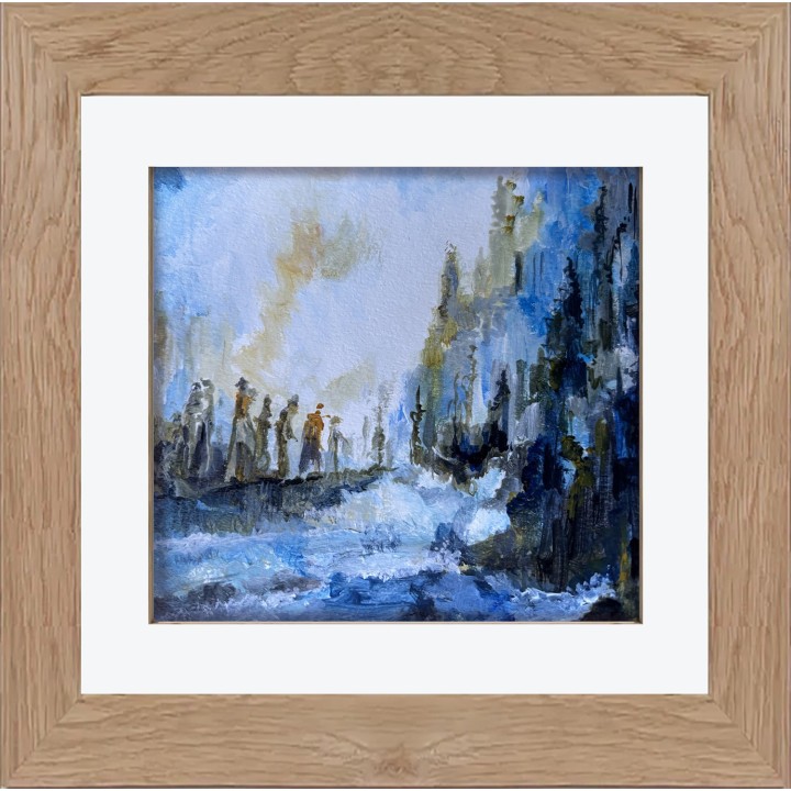 Paysage autre monde 32,5X32,5 avec cadre