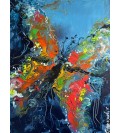 Papillon de couleur - Acrylique sur toile - format 45x60 cm - Artiste Otooto